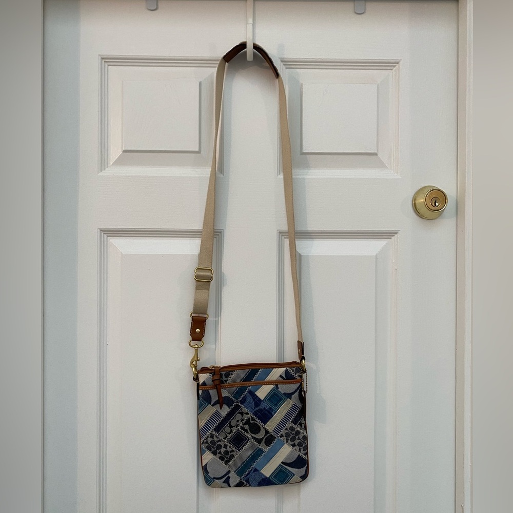 RARE Coach Signature Blue Denim & Leather Patchwork Crossbody Bag - NWOT